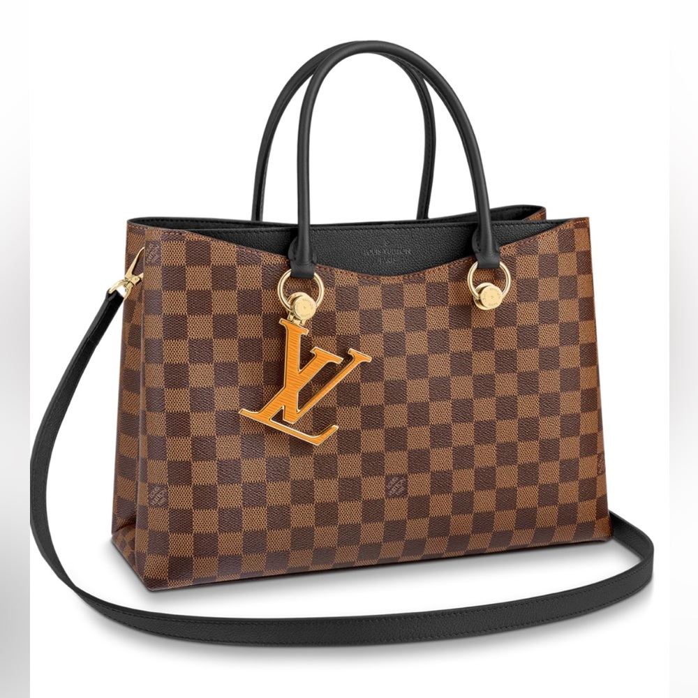 LOUIS VUITTON 
Riverside Damier
Ebene Shoulder Bag Like New  with box dust bag